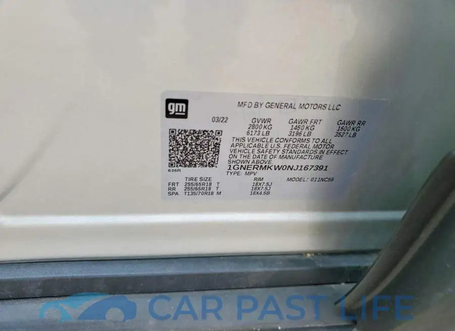 1GNERMKW0NJ167391# 12