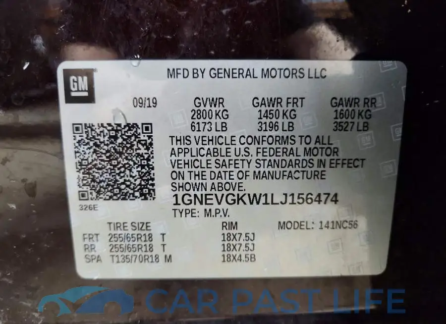 1GNEVGKW1LJ156474# 13