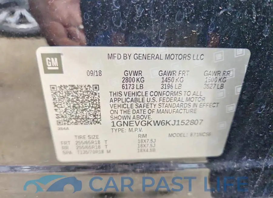 1GNEVGKW6KJ152807# 13