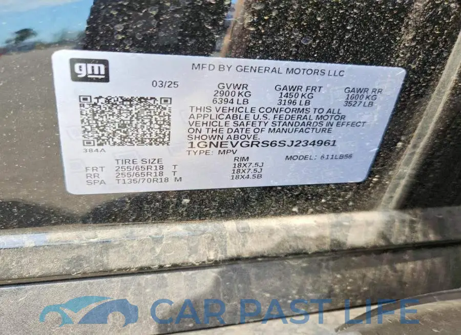 1GNEVGRS6SJ234961# 13