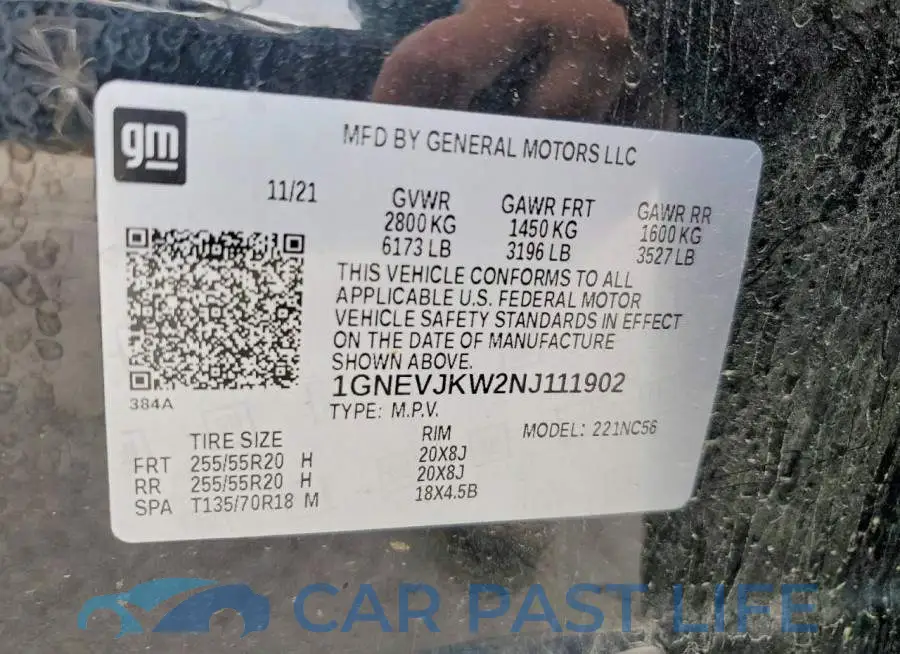 1GNEVJKW2NJ111902# 14