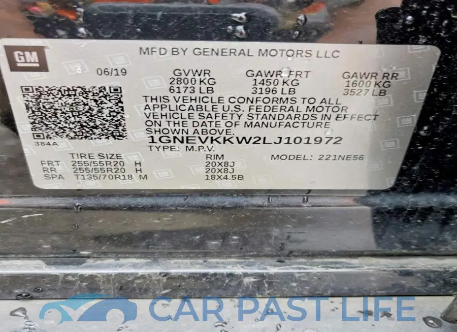 1GNEVKKW2LJ101972# 14