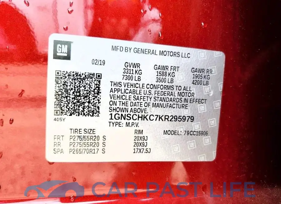 1GNSCHKC7KR295979# 13