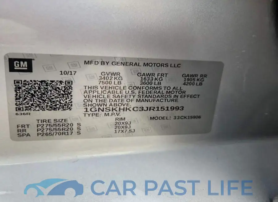 1GNSKHKC3JR151993# 13