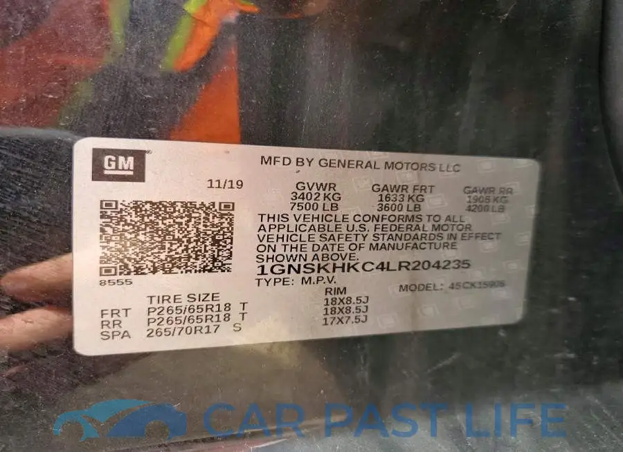 1GNSKHKC4LR204235# 13