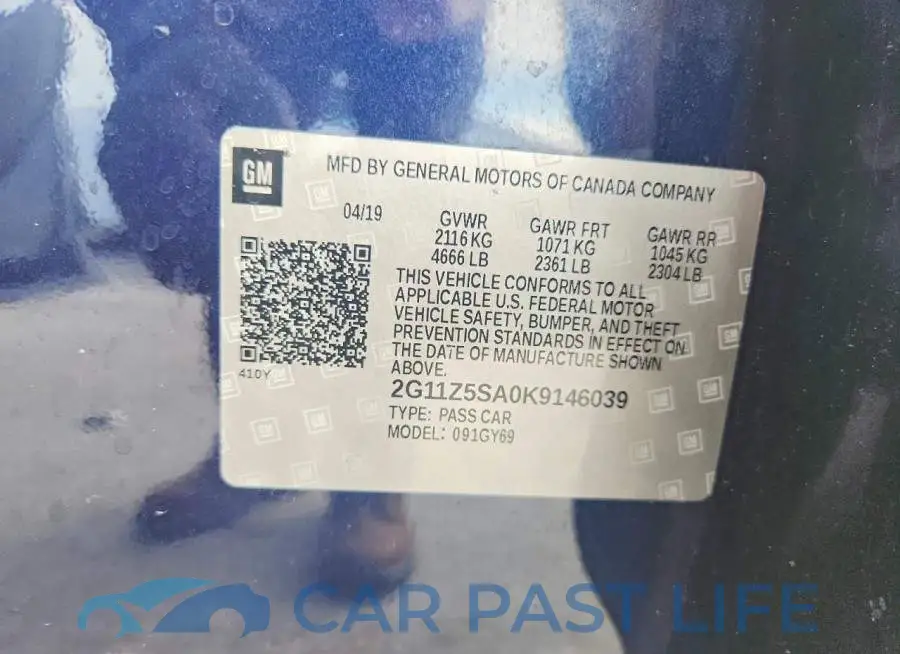 2G11Z5SA0K9146039# 12