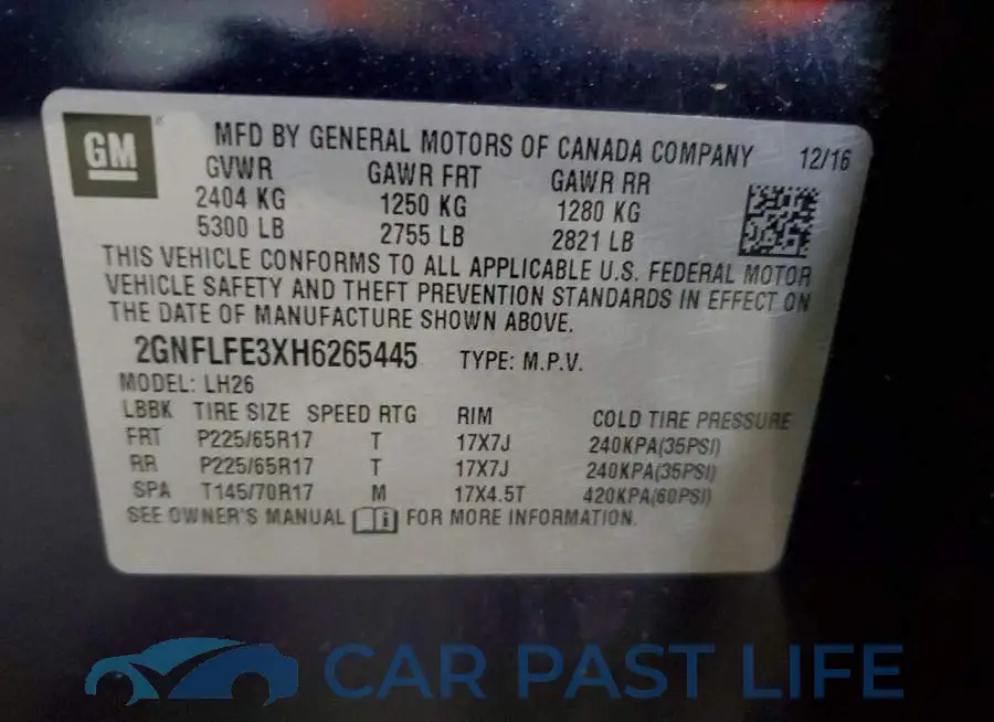 2GNFLFE3XH6265445# 14