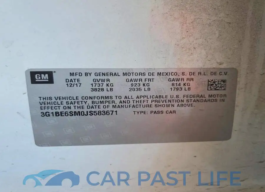 3G1BE6SM0JS583671# 12