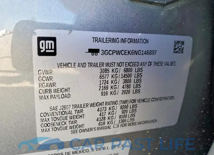 3GCPWCEK6NG146897# 13
