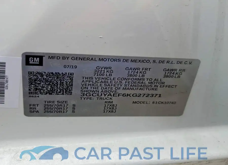 3GCUYAEF6KG272371# 12