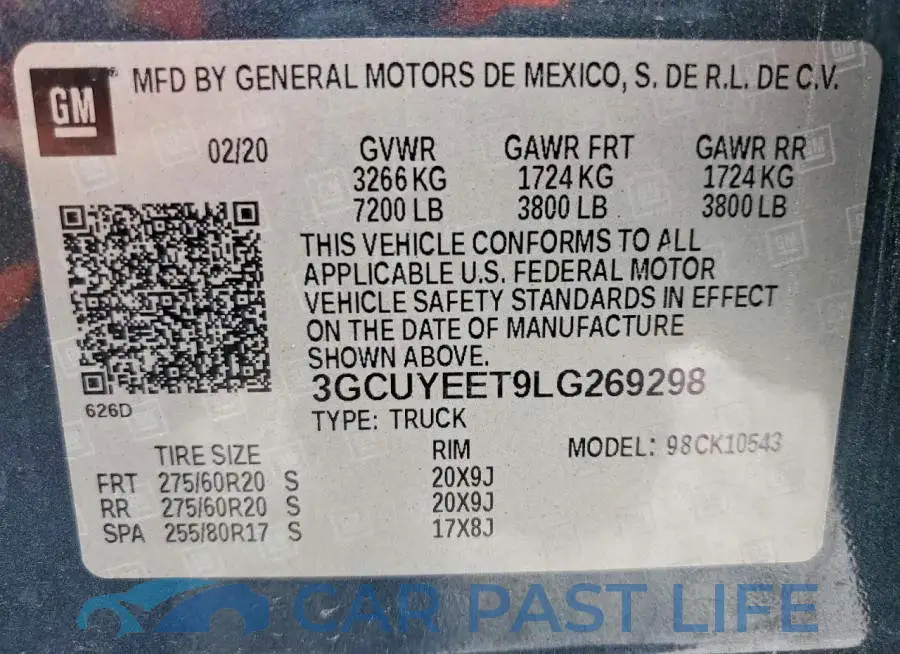 3GCUYEET9LG269298# 13