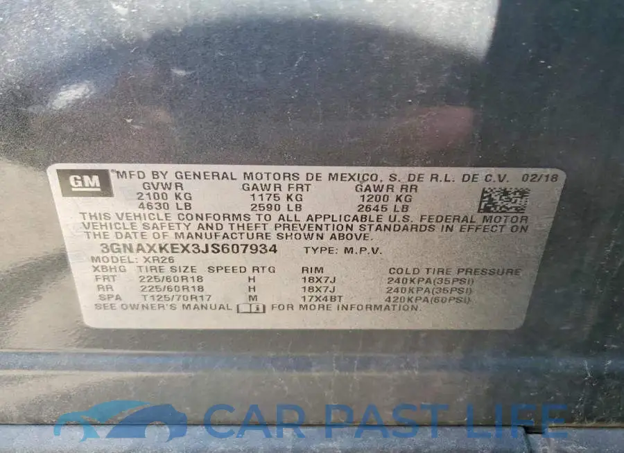 3GNAXKEX3JS607934# 13