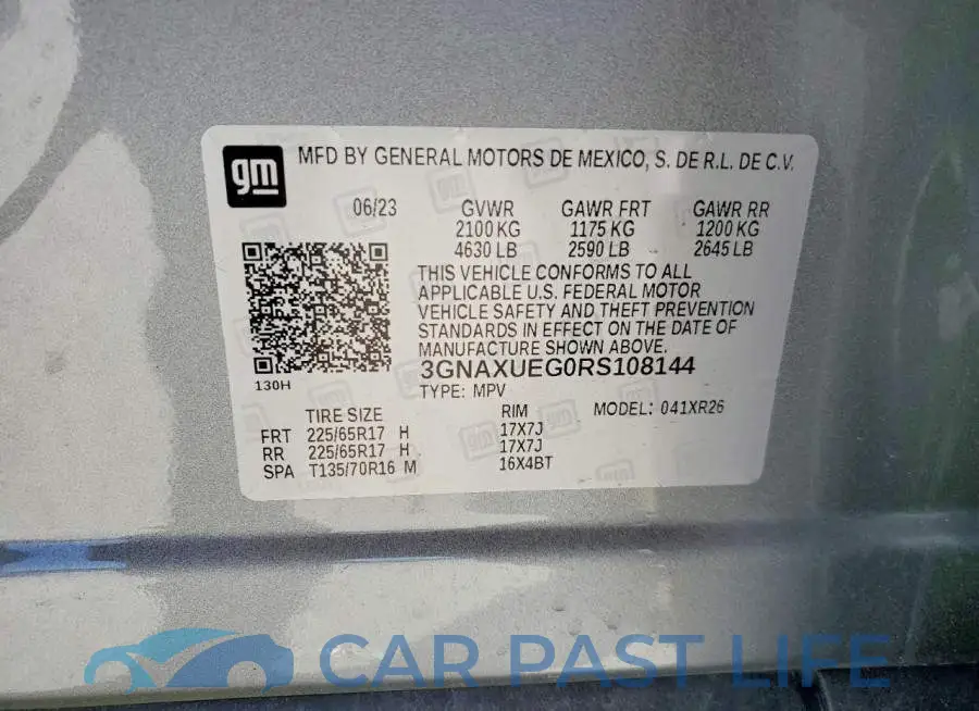 3GNAXUEG0RS108144# 13