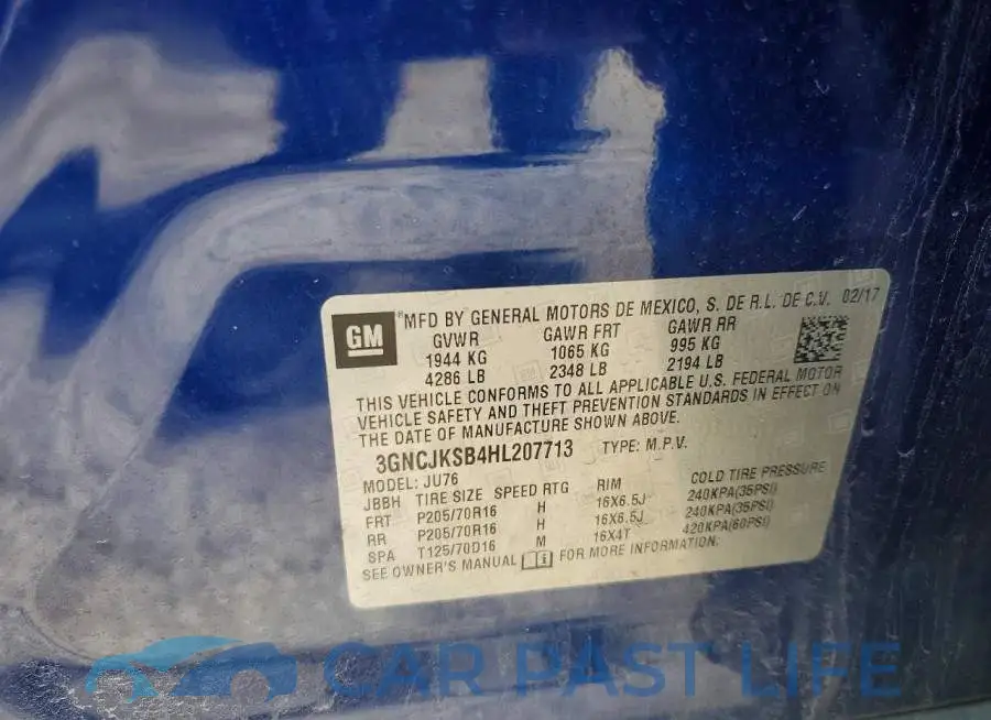 3GNCJKSB4HL207713# 13