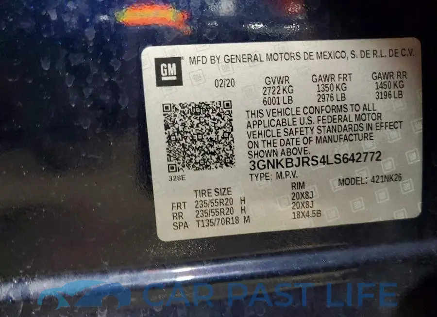 3GNKBJRS4LS642772# 13