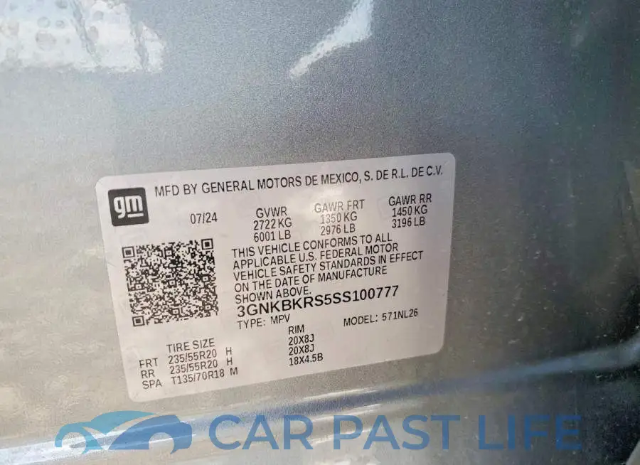 3GNKBKRS5SS100777# 12