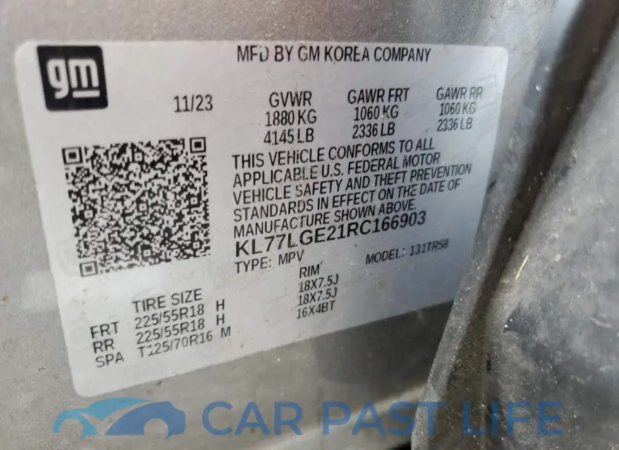 KL77LGE21RC166903# 13