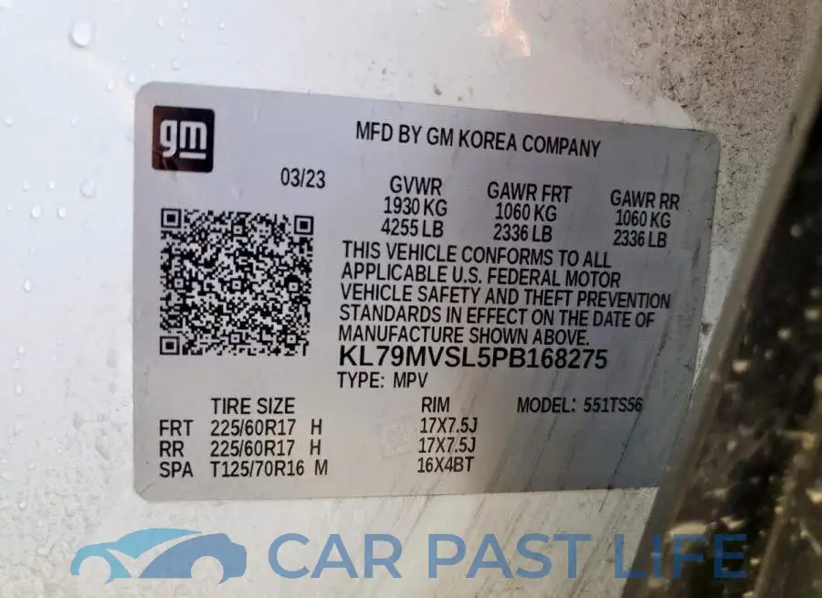 KL79MVSL5PB168275# 14