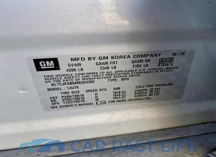 KL7CJKSB6MB303392# 13