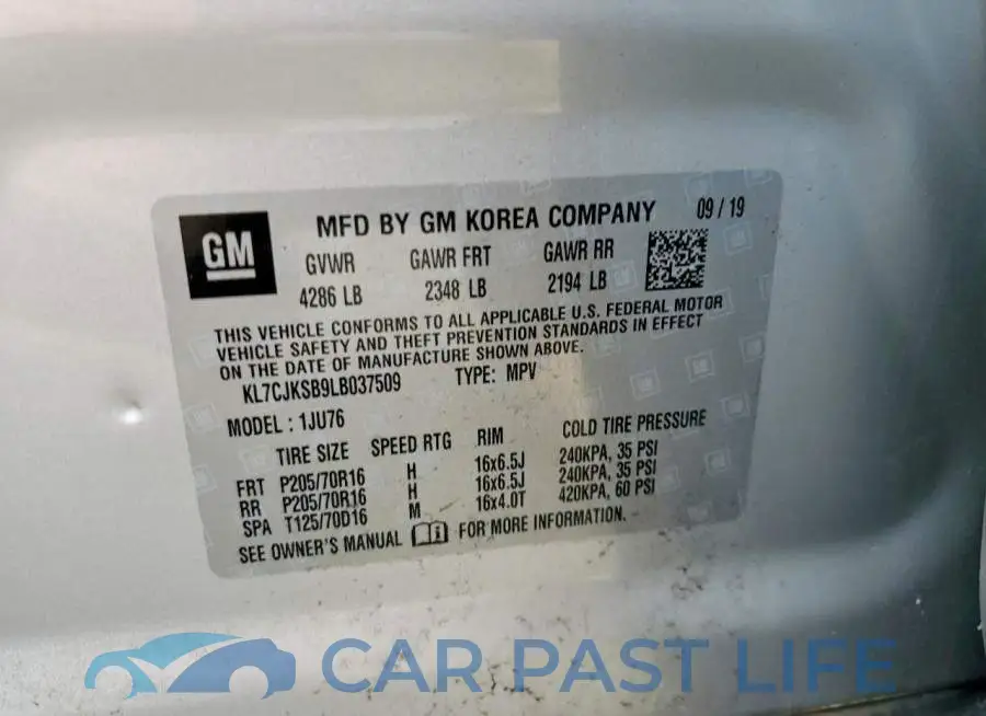 KL7CJKSB9LB037509# 12