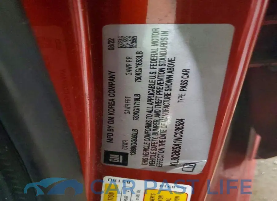KL8CB6SA1NC036584# 12