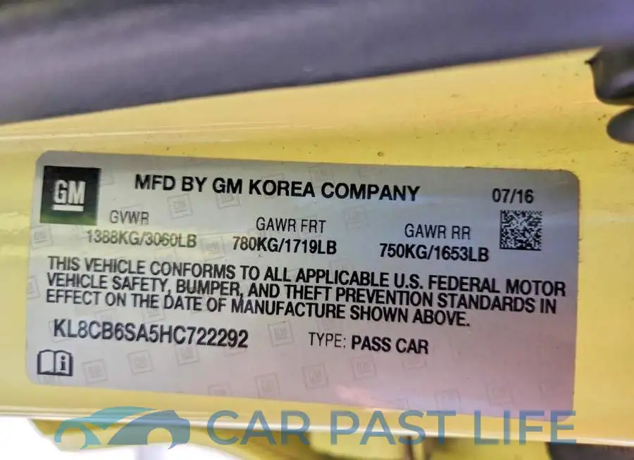 KL8CB6SA5HC722292# 12