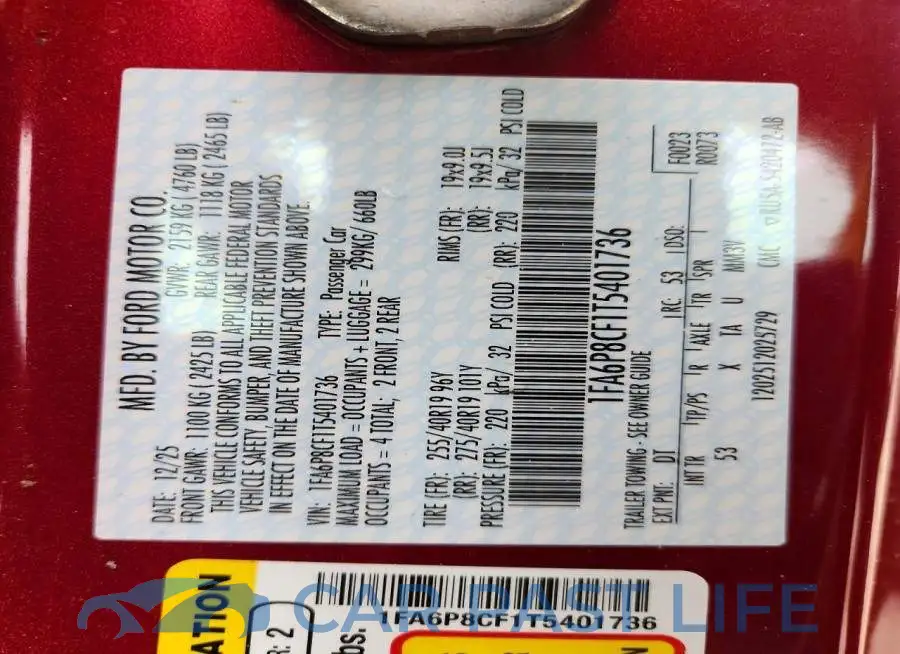 1FA6P8CF1T5401736# 12