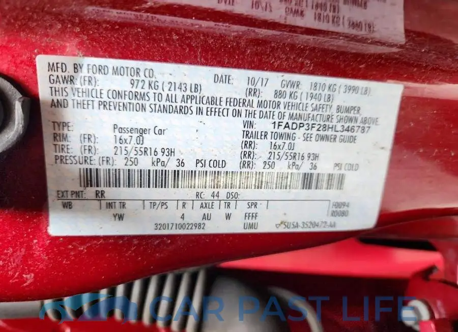 1FADP3F28HL346787# 12