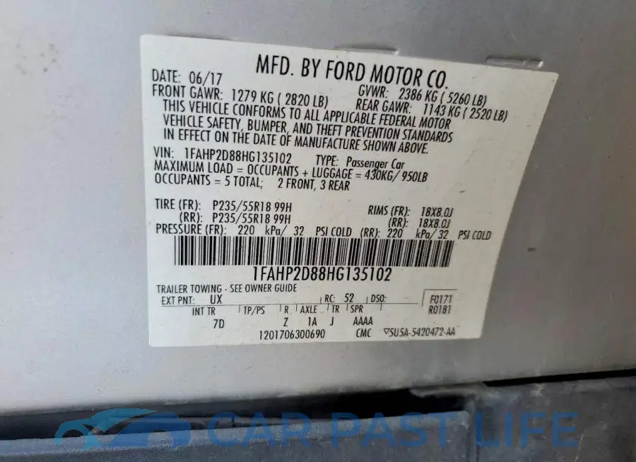 1FAHP2D88HG135102# 13