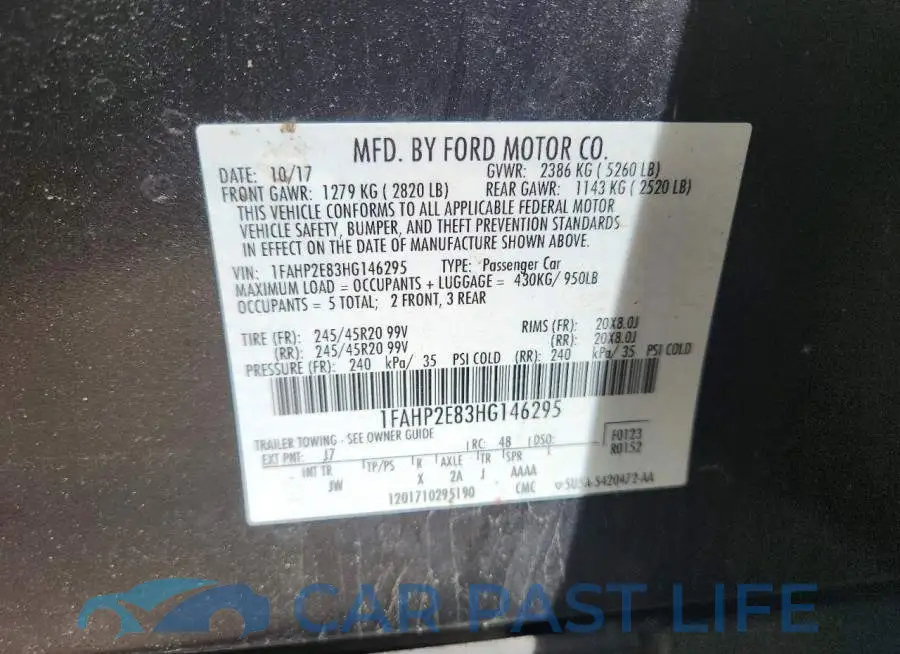 1FAHP2E83HG146295# 13