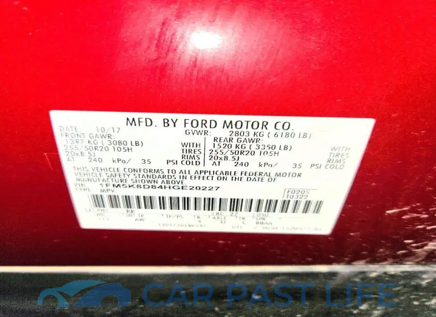 1FM5K8D84HGE20227# 13