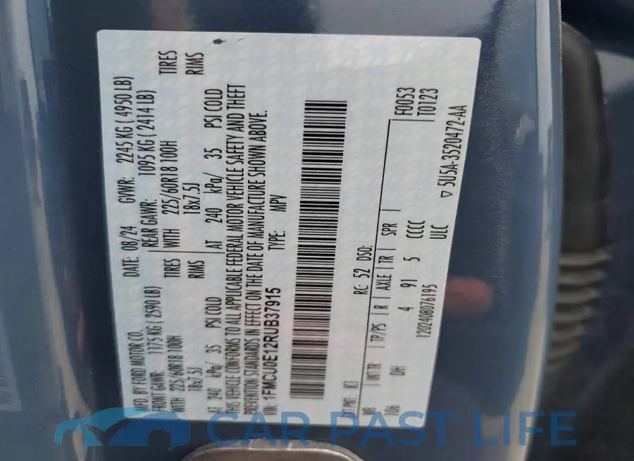 1FMCU0E12RUB37915# 14
