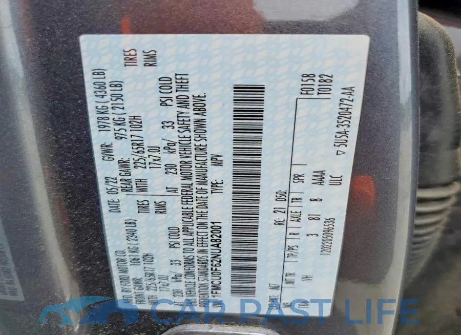 1FMCU0F62NUA82001# 14