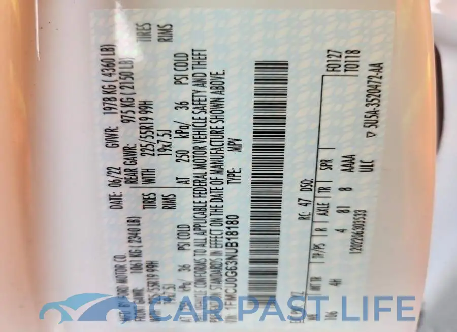 1FMCU0G63NUB18180# 13