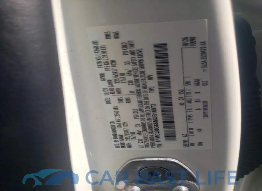 1FMCU0G66MUB16972# 13