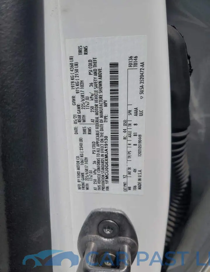 1FMCU0G6XMUA19130# 13