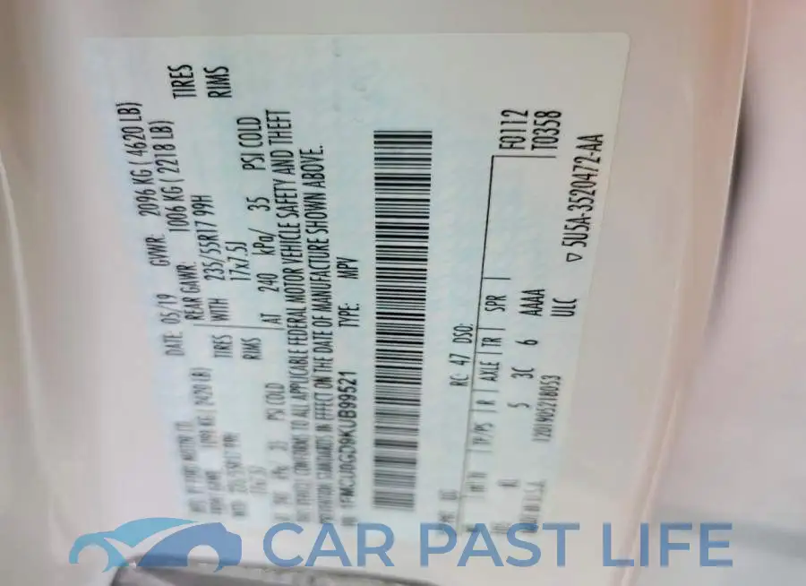 1FMCU0GD9KUB99521# 13