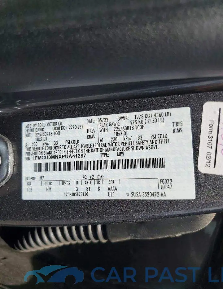 1FMCU0MNXPUA41287# 13