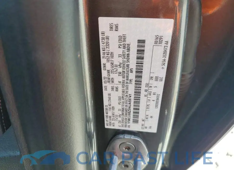 1FMCU9BZ9NUA59741# 14