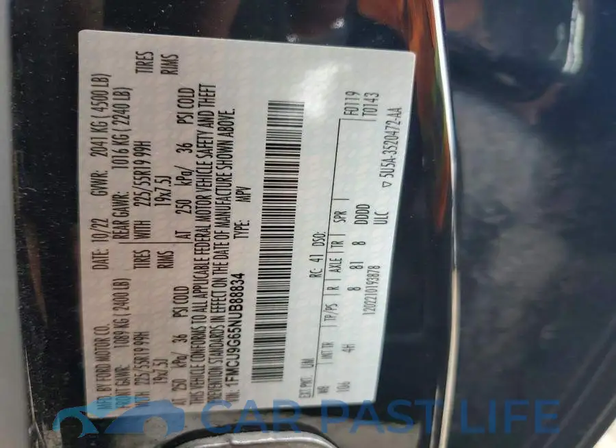 1FMCU9G65NUB88834# 13