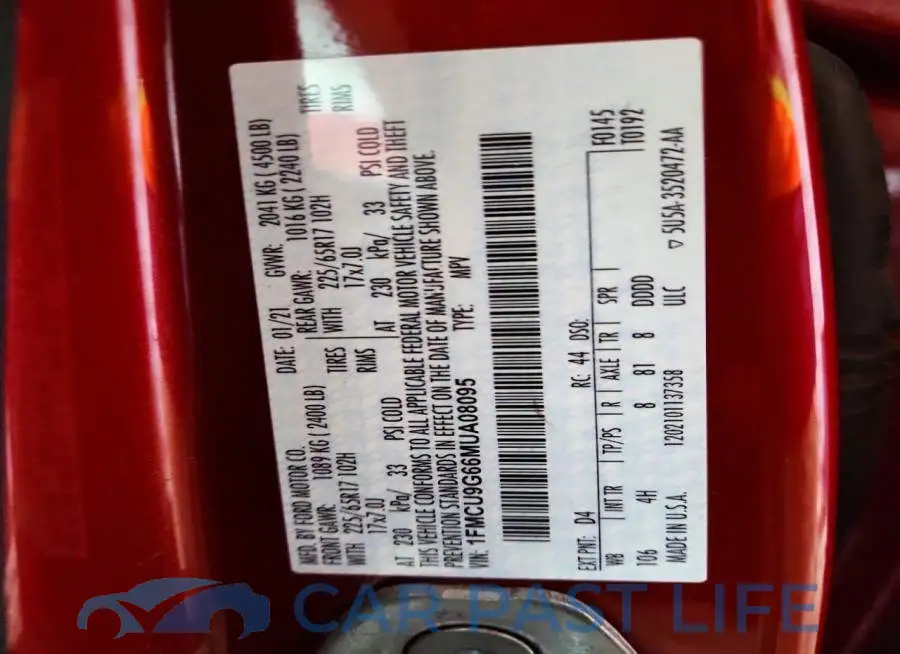 1FMCU9G66MUA08095# 13
