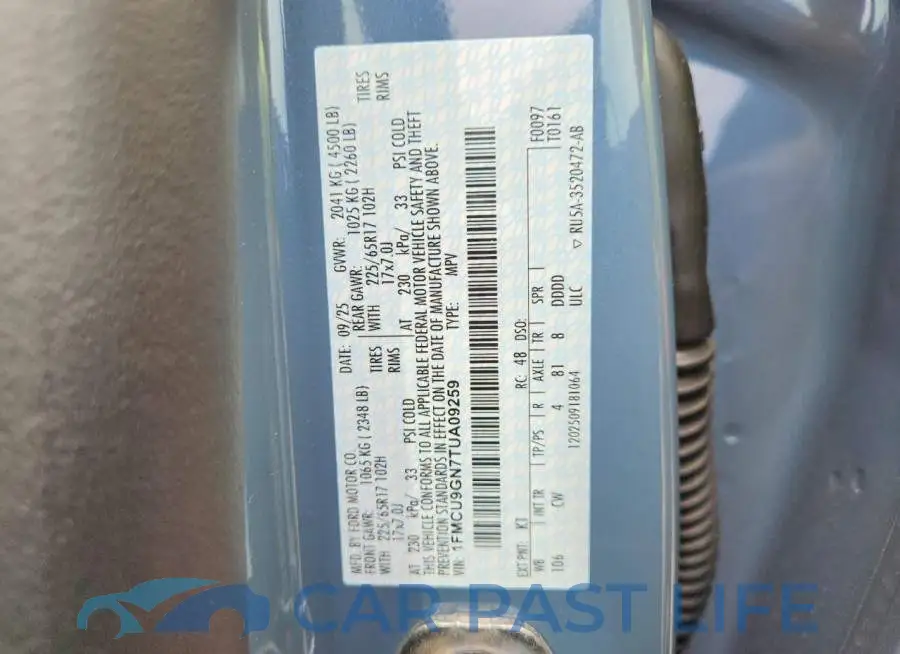 1FMCU9GN7TUA09259# 13