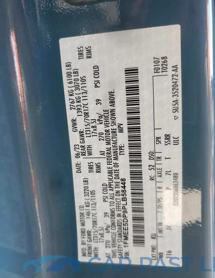1FMEE5DP9PLB58448# 12