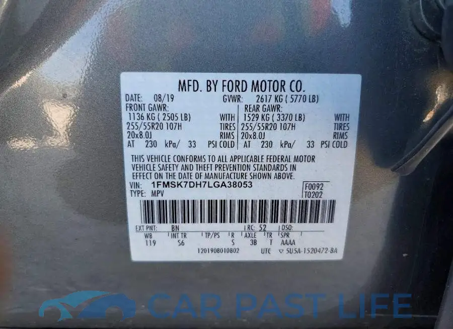 1FMSK7DH7LGA38053# 13