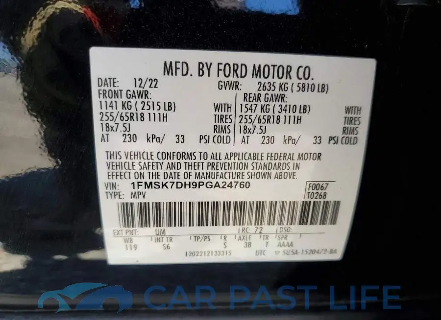 1FMSK7DH9PGA24760# 13