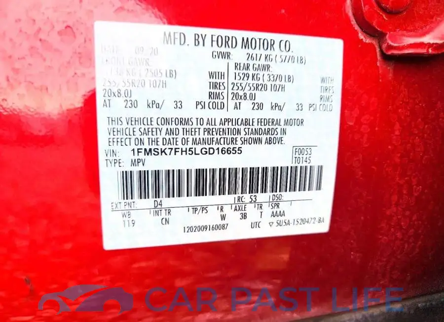 1FMSK7FH5LGD16655# 13