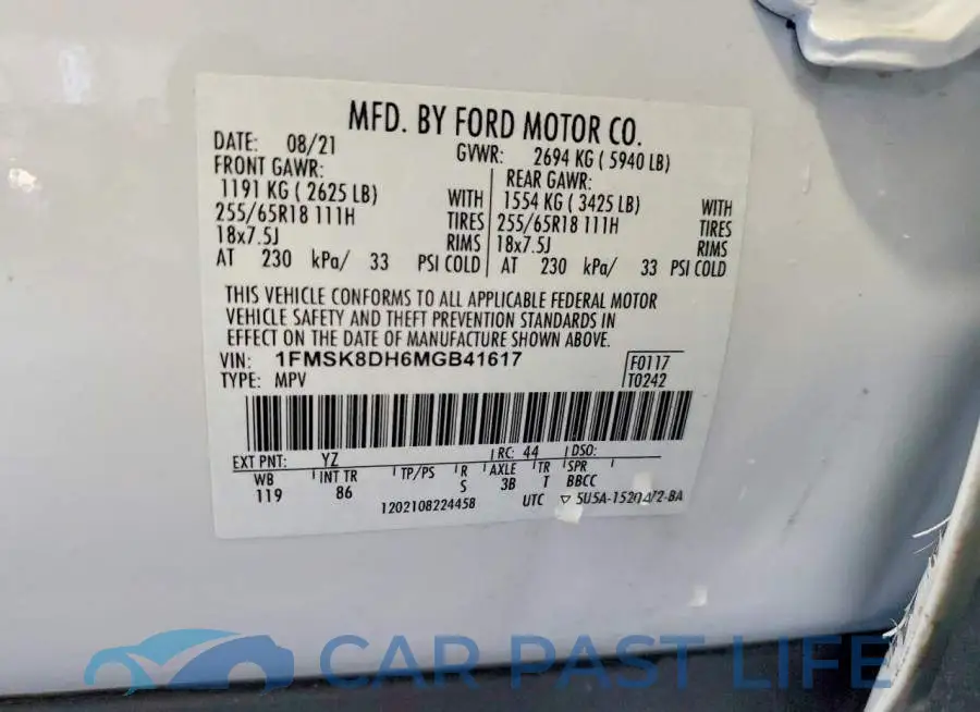 1FMSK8DH6MGB41617# 14