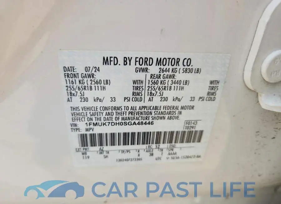 1FMUK7DH0SGA48446# 14