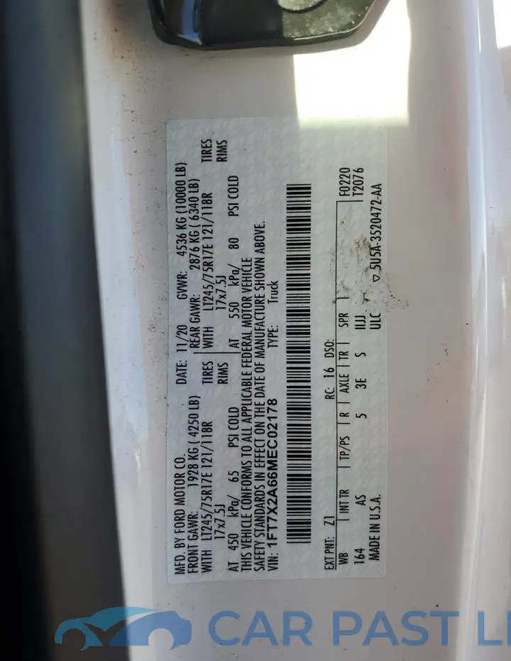 1FT7X2A66MEC02178# 12