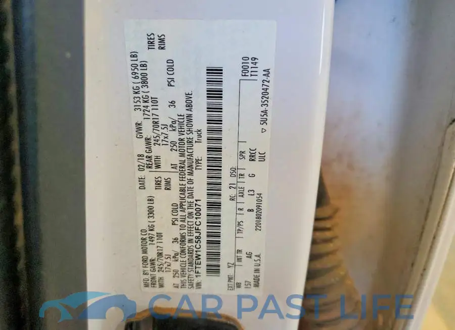 1FTEW1C58JFC10071# 12